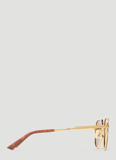 Navigator Frame Sunglasses Bottega Veneta Navigator Frame Sunglasses Gold bos0353001