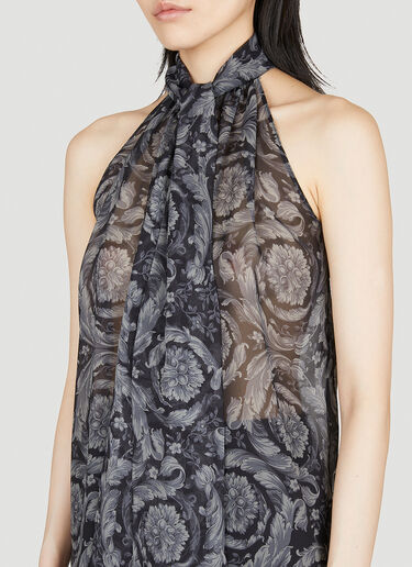 Versace Barocco Silk Scarf-Tie Top Black ver0255005