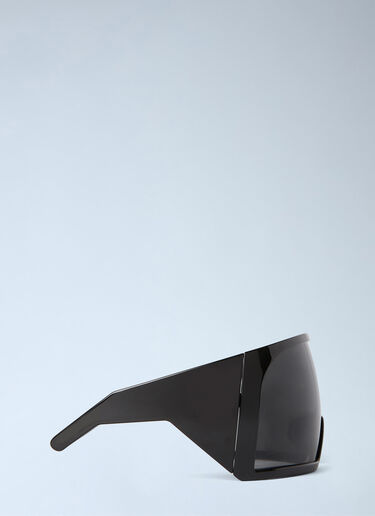 LN-CC® - Rick Owens: Kriester Mask Sunglasses - Black Rick Owens Kriester Mask Sunglasses Black ris0354003