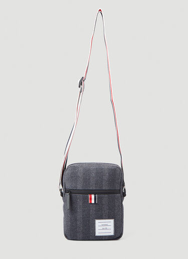 Thom Browne Tonal Stripe Crossbody Bag Grey thb0145003