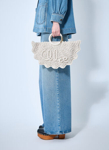 Chloé 小号 Bracelet Paravent 钩编手提包  象牙白 chl0260028