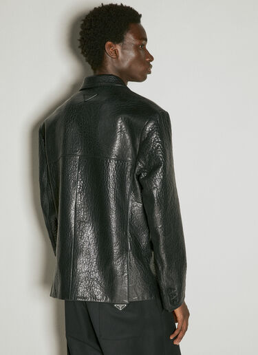 Prada Pebbled Leather Blazer Black pra0155003