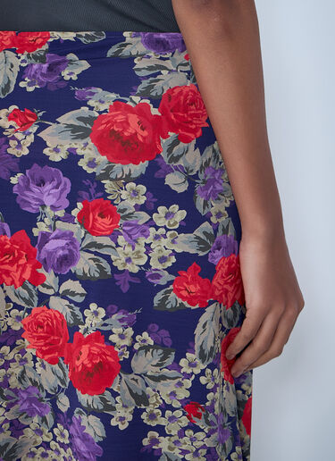 Acne Studios Floral Print Layered Skirt Pants Purple acn0263022