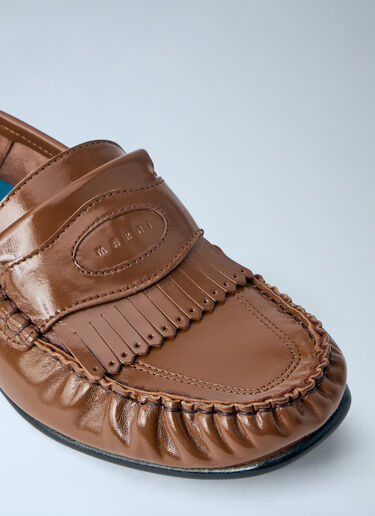 Marni Leather Penny Loafers Brown mni0264006