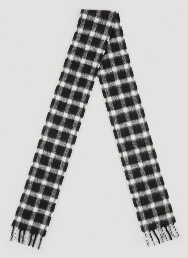 ロゴパッチチェックマフラー Marni ロゴパッチチェックマフラー ブラック mni0154008