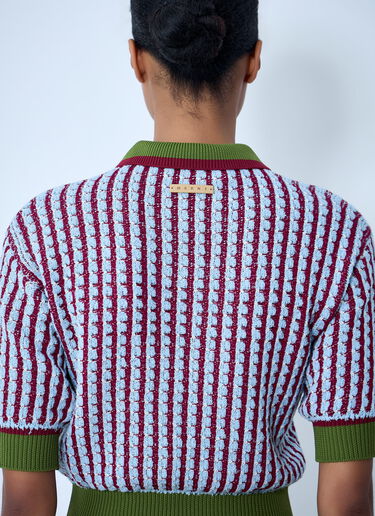 Marni Textured Knit Polo Sweater White mni0263010