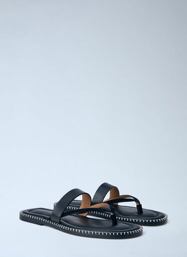 Dries Van Noten Leather Thong Sandals Black dvn0163032
