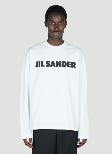 Jil Sander Logo Print Long Sleeve T-Shirt White jil0153005