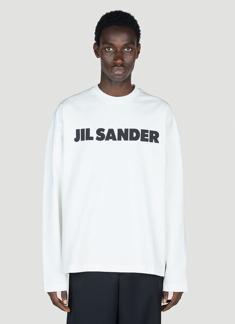 Jil Sander Logo Print Long Sleeve T-Shirt Black jil0153009