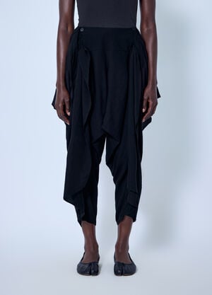 LIMI Feu High Twist Gabardine Draped Pants Black lmf0263002