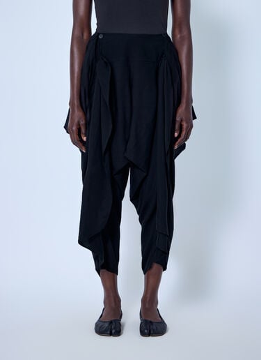 LIMI Feu High Twist Gabardine Draped Pants Black lmf0263002