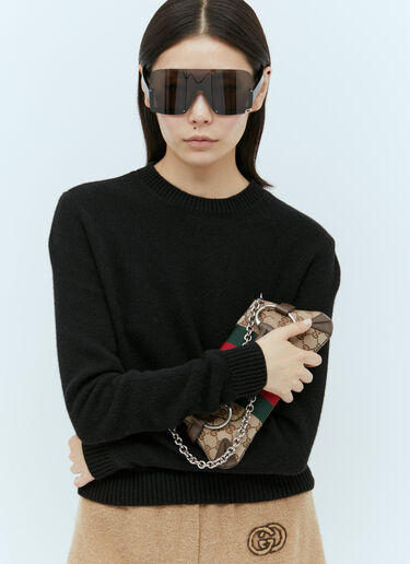 Gucci Mask-Shaped Frame Sunglasses Black gus0254012
