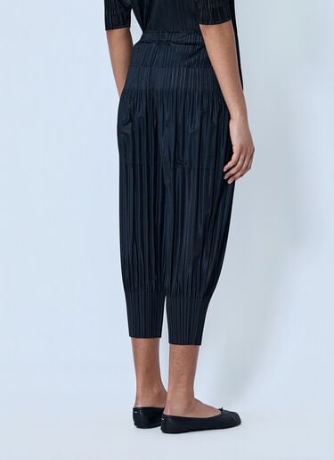 Pleats Please Issey Miyake Pleated Cropped Trousers Black plp0264003