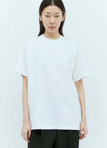 TOTEME ストレートコットンジャージー Tシャツ ホワイト tot0255010