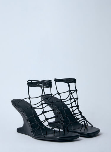 Rick Owens Hollywood Web Cantilever 8 Heeled Sandals Black ric0260012