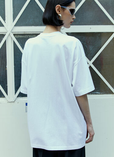VTMNTS クリスタル エンベリッシュド ロゴTシャツ ホワイト vtm0354004