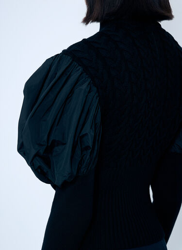 Max Mara Balloon Sleeve Knit Top Black max0259015