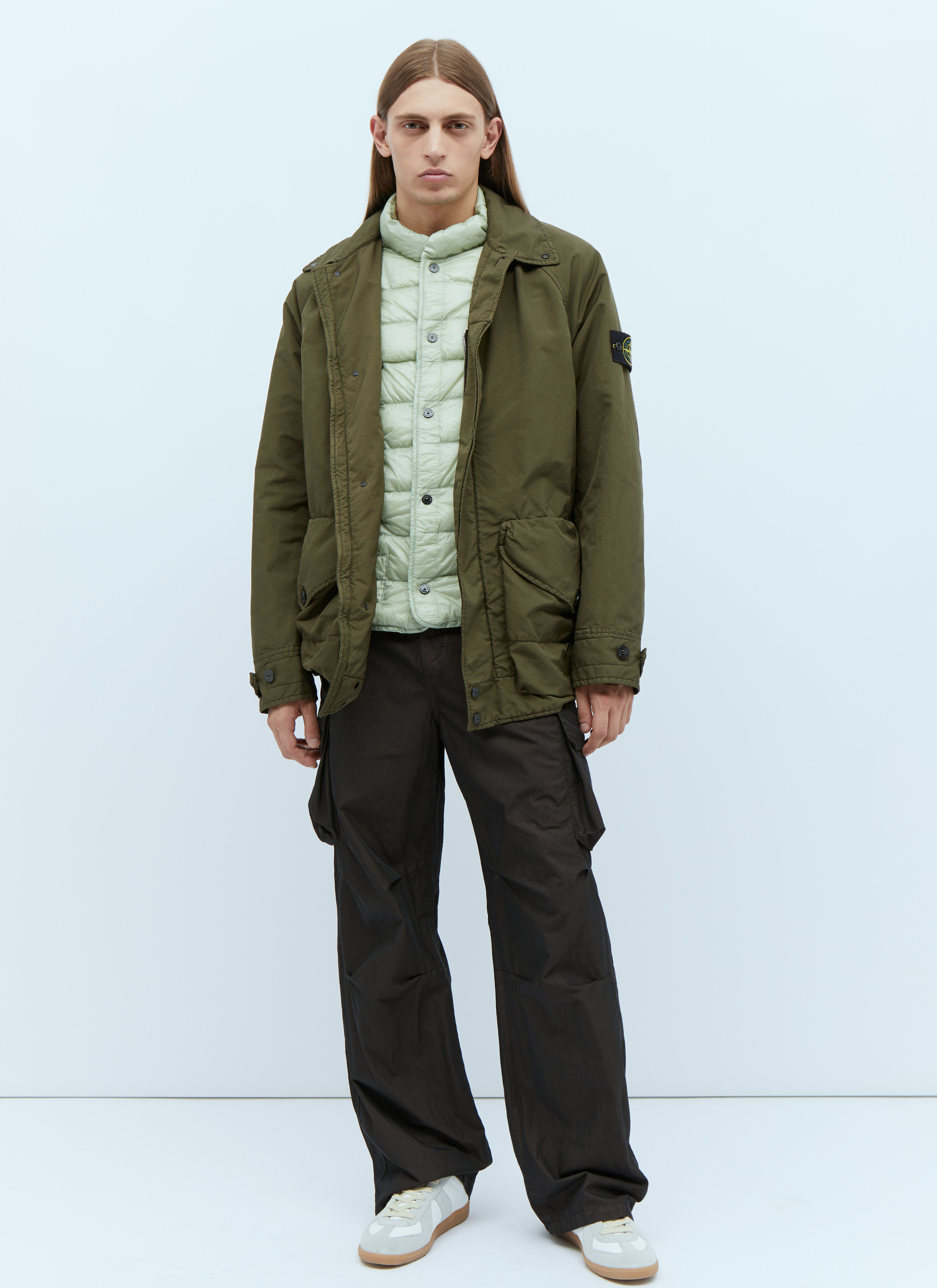 Stone island olive best sale jacket