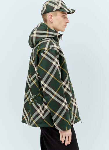 Burberry Hooded Check Jacket Green bur0155030