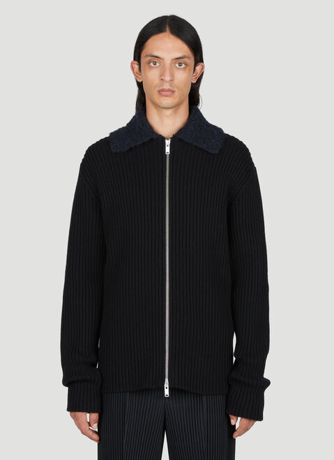 Jil Sander Two-Way Zip-Up Wool Cardigan Light Blue jil0153006