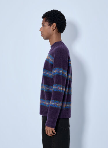 LN-CC® - Dries Van Noten: Master Boucle Stripe Jumper - Purple Dries Van Noten Master Boucle Stripe Jumper Purple dvn0165021