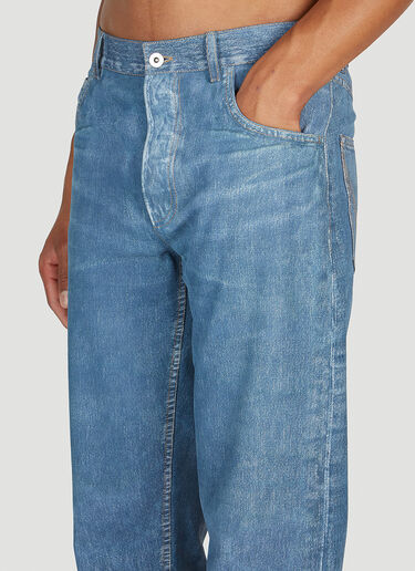 Bottega Veneta Printed Leather Pants Blue bov0152001