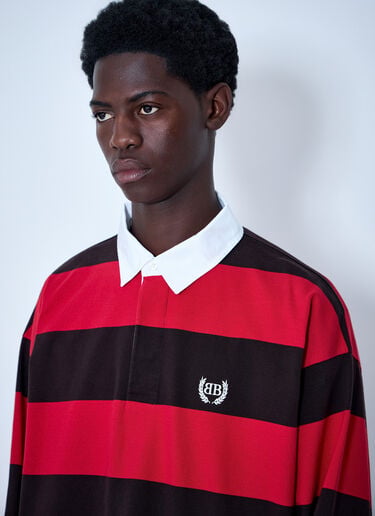 Balenciaga Striped Rugby T-Shirt Red bal0164009