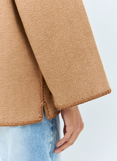 TOTEME Embroidered Scarf Jacket Camel tot0258008