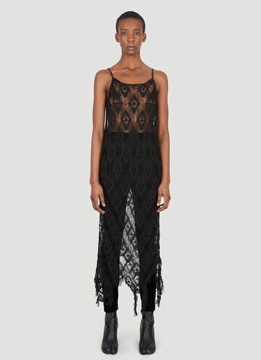 Maison Margiela Sheer Crochet Dress Black mla0247005