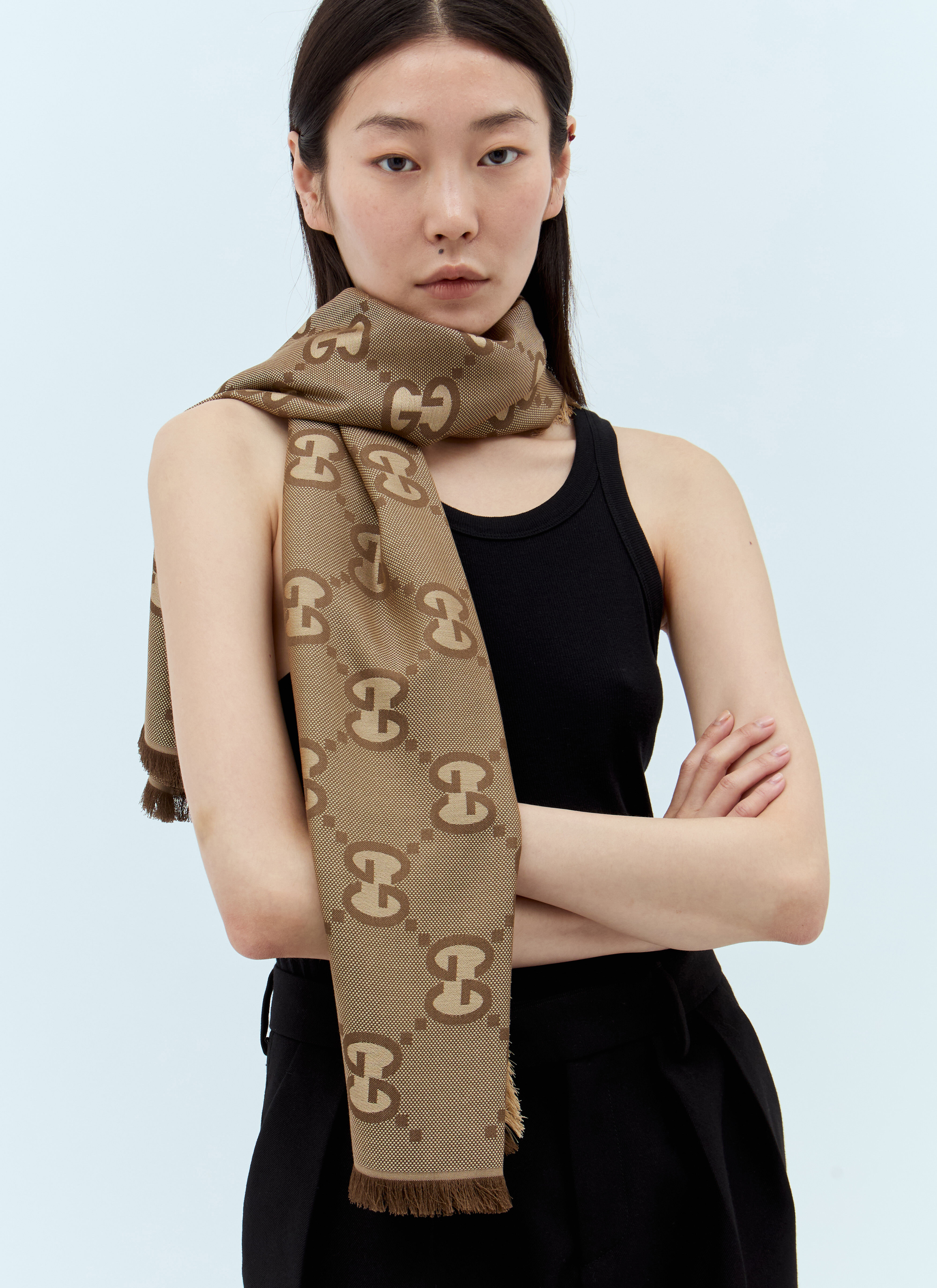 Gucci logo scarf top