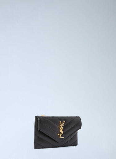 Saint Laurent 徽标铭牌卡包 黑色 sla0249166