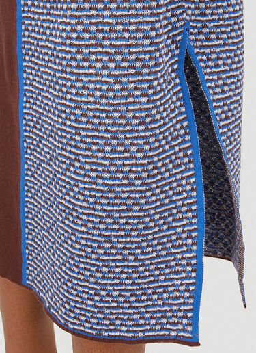 Ahluwalia 체커보드 니트 드레스 블루 ahl0248003