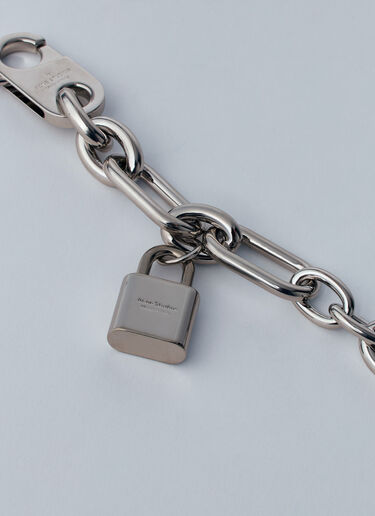 Acne Studios Padlock Chain Necklace Silver acn0260017
