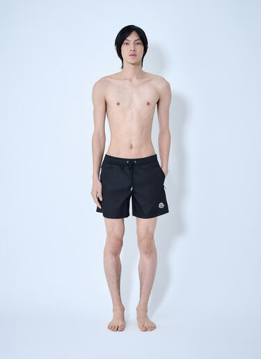 Moncler Elasticated Waist Swim Shorts Black mon0164015