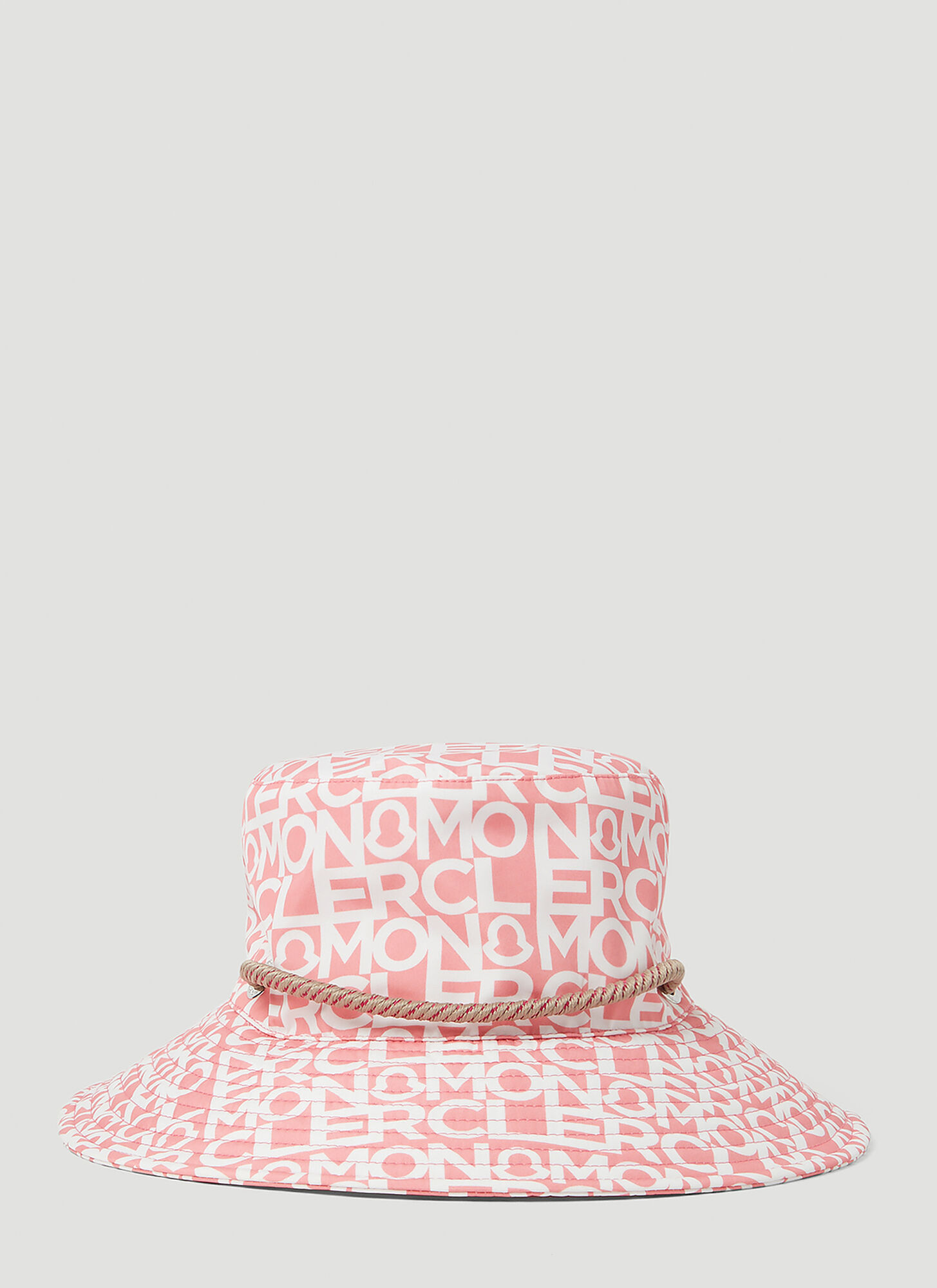Moncler Logo Print Wide Brim Hat Female Pink