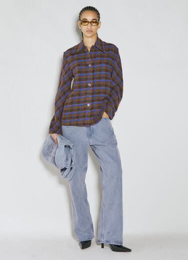 Sanctuary Check Bouclé Shirt Our Legacy Sanctuary Check Bouclé Shirt Brown our0254012