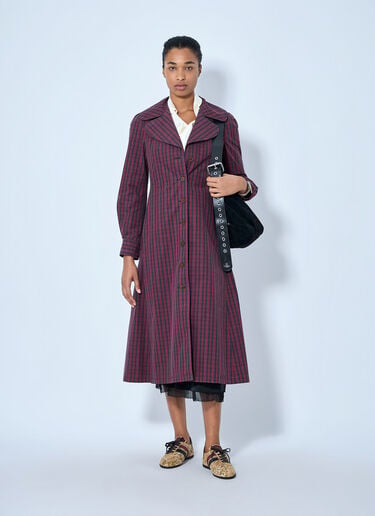 LN-CC® - Vivienne Westwood: Belted Button-Down Trench Coat - Burgundy Vivienne Westwood Belted Button-Down Trench Coat Burgundy vvw0265001
