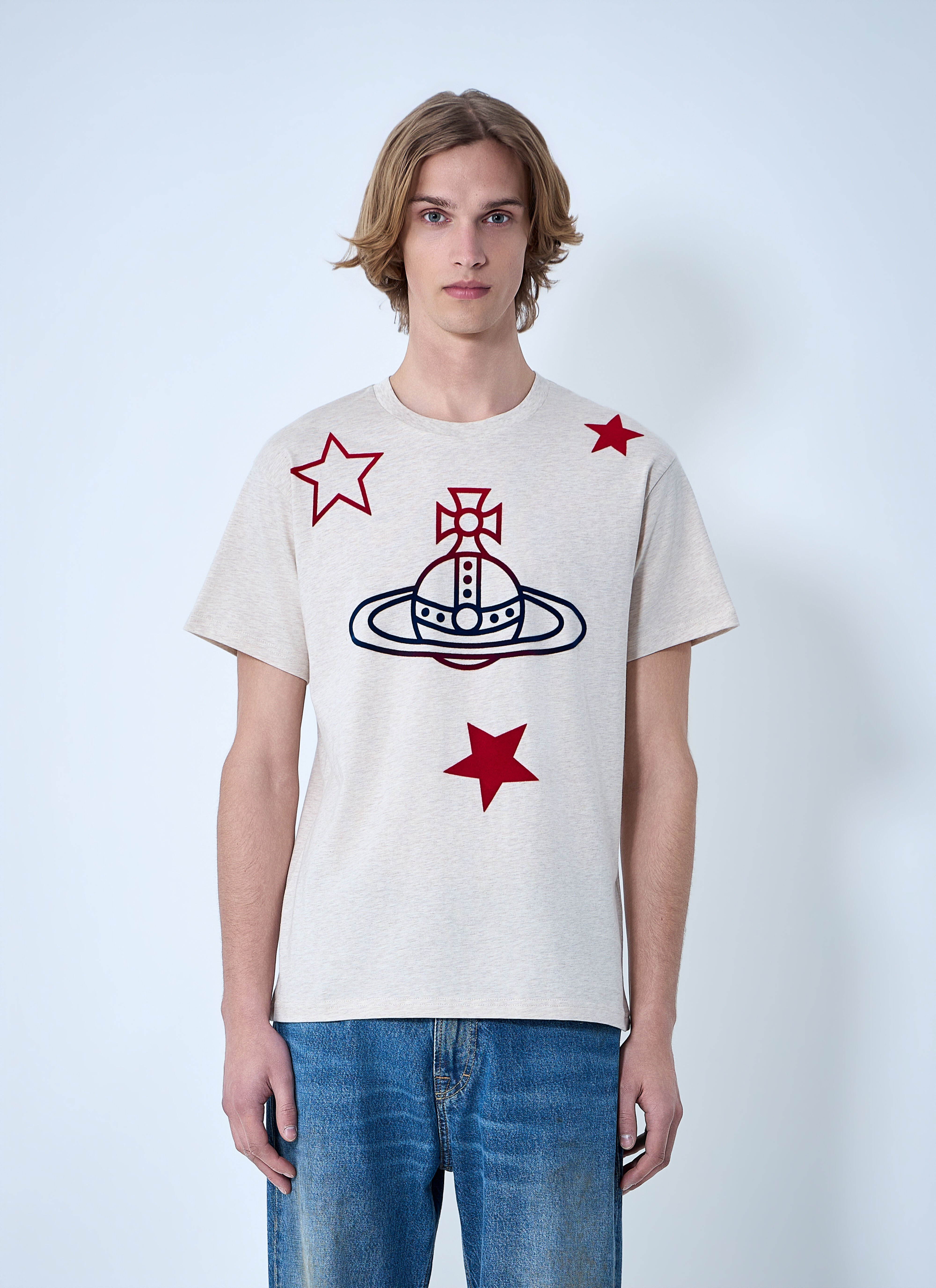 Vivienne Westwood Men's' Orb And Stars T-Shirt in Beige | LN-CC®