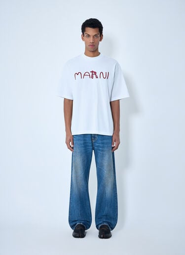 Marni Logo Motif T-Shirt White mni0163007
