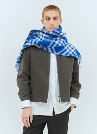 Burberry Check Cashmere Scarf Blue bur0158018