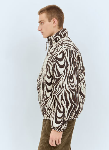 ERL Zebra Quilted Puffer Jacket Brown erl0158006