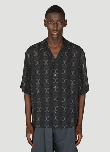 Dries Van Noten Geometric Print Short-Sleeve Shirt Grey dvn0156019