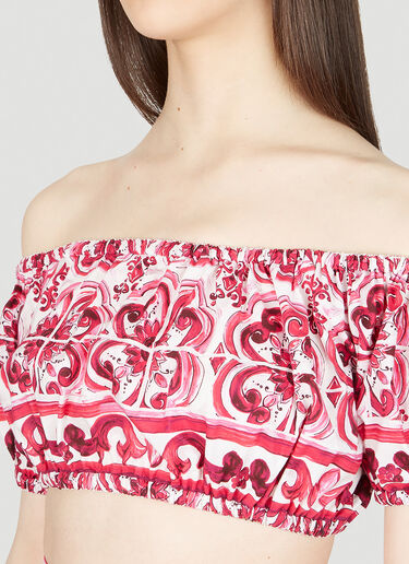 Dolce & Gabbana 마졸리카 프린트 탑 핑크 dol0253004