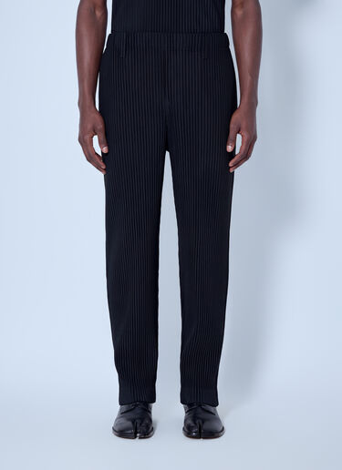 LN-CC® - Homme Plissé Issey Miyake: Basics Pleated Trousers - Black Homme Plissé Issey Miyake Basics Pleated Trousers Black hmp0166001