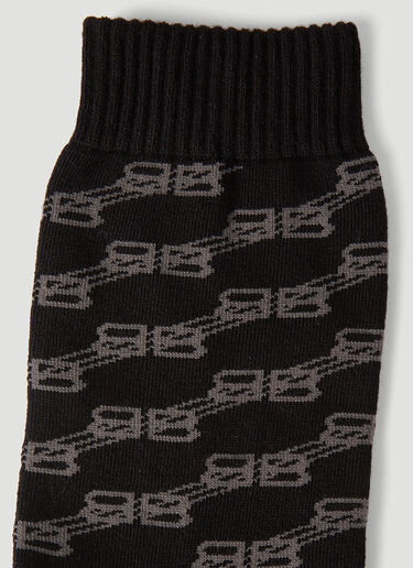 BB Monogram Socks Balenciaga BB Monogram Socks Black bal0151050