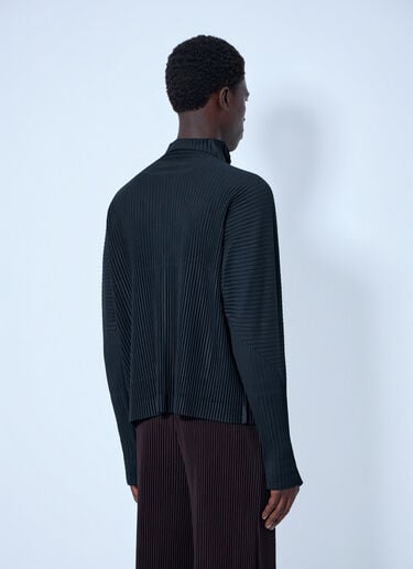 Homme Plissé Issey Miyake Pleated Half Zip Through Top Black hmp0164012