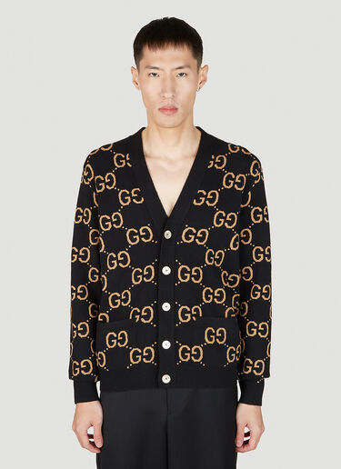 GG Jacquard Cardigan Gucci GG Jacquard Cardigan Black guc0152026
