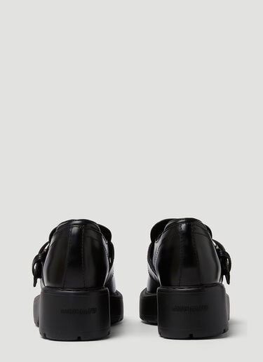 Miu Miu Buckled Platform Loafers Black miu0250048