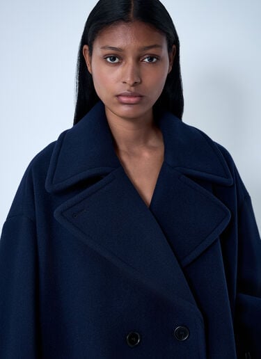 Chloé Double-Breasted Wool-Blend Coat Navy chl0261011
