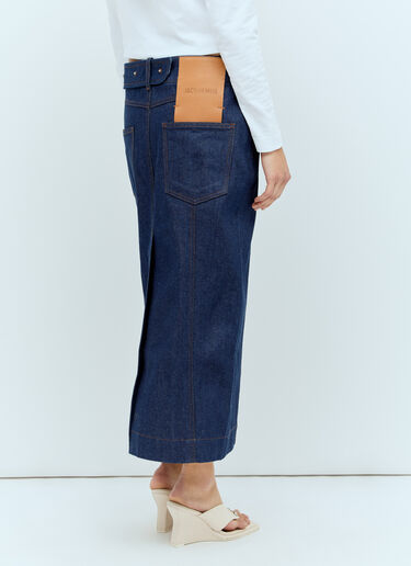 Jacquemus La Jupe De Nimes Obra 中长半身裙 蓝色 jac0256027